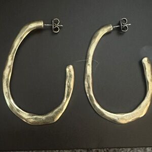 Lucky Brand Hammered Gold Hoop Earrings